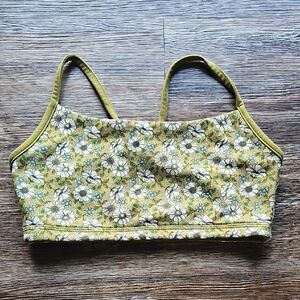 BuffBunny Floral Print Olive Green Sports Bra